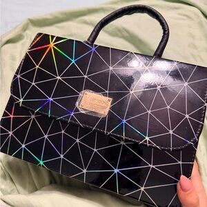 Belo Horizonte Geometric Black Holographic Handbag